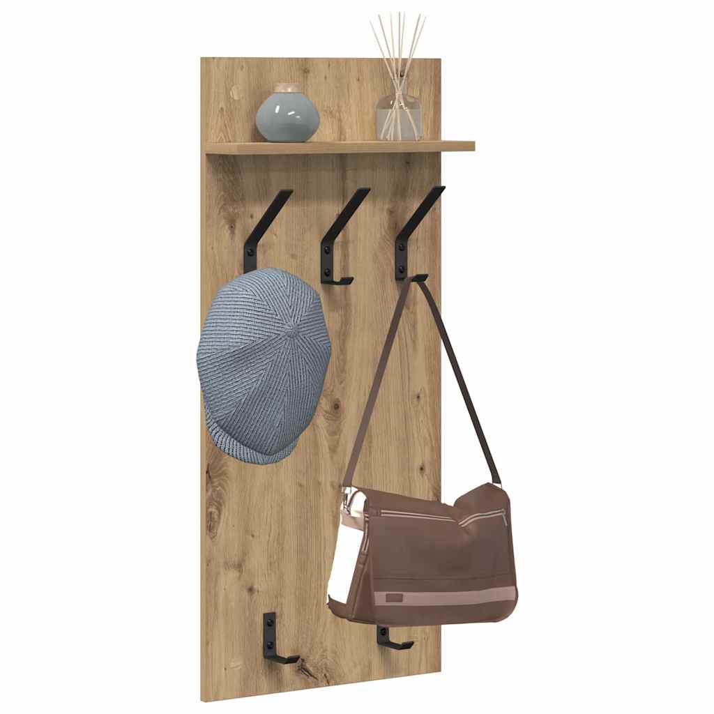 vidaXL Τοίχου Κρεμάστρα Επιτοίχιο Artisan Oak 40 x 10 x 90 εκ.
