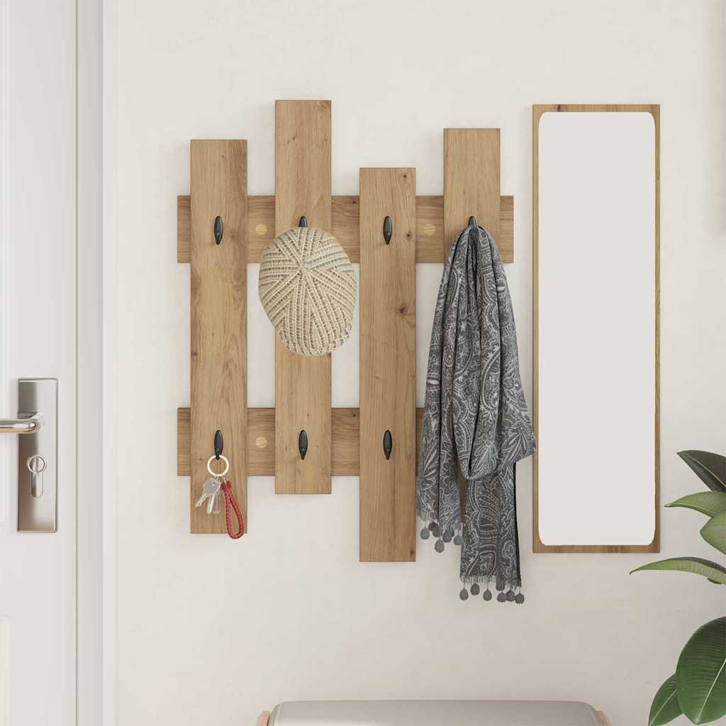 vidaXL Τοίχου Κρεμάστρα Επιτοίχιο Artisan Oak 60 x 3 x 82 εκ.