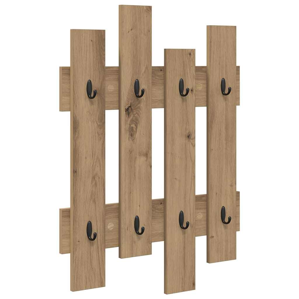 vidaXL Τοίχου Κρεμάστρα Επιτοίχιο Artisan Oak 60 x 3 x 82 εκ.