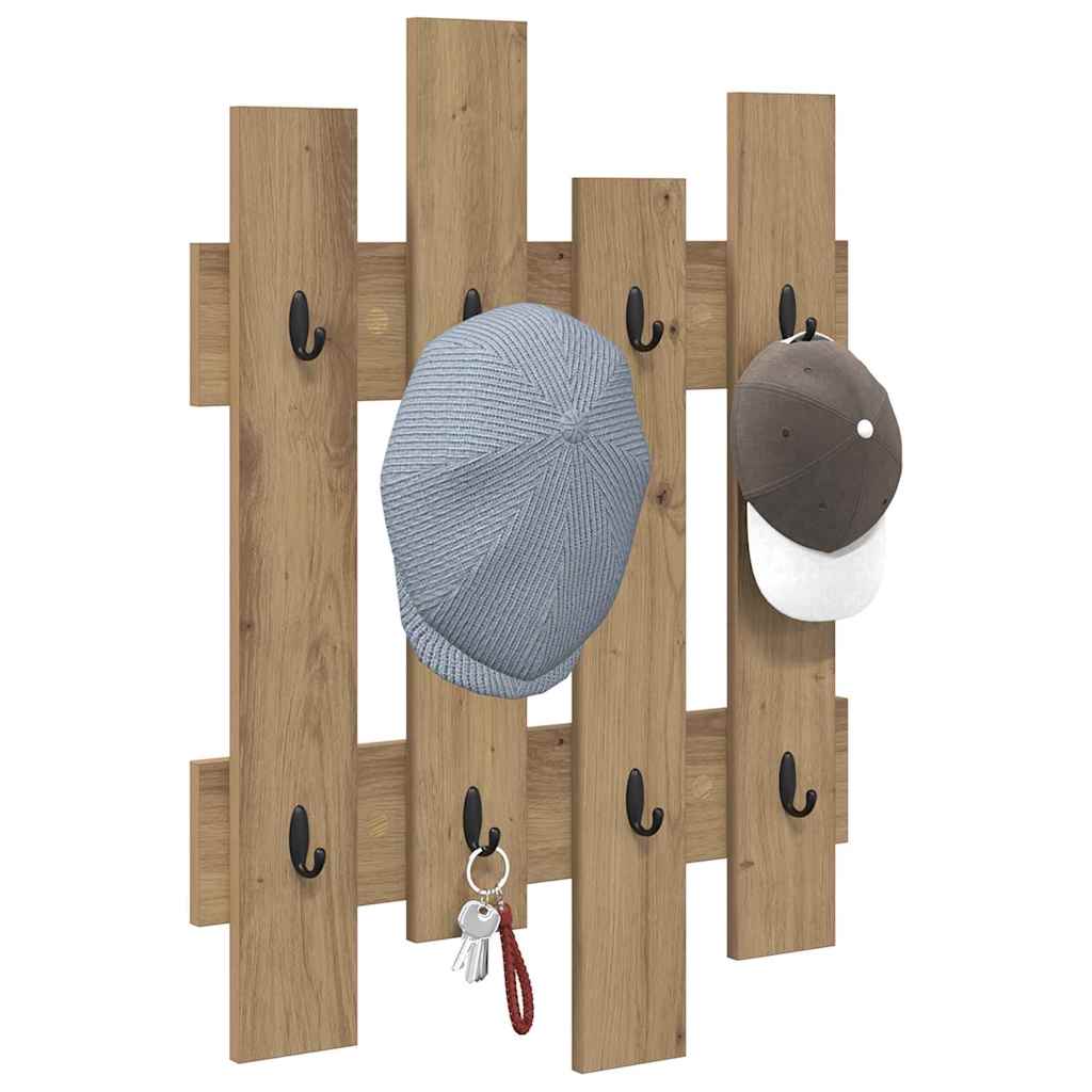 vidaXL Τοίχου Κρεμάστρα Επιτοίχιο Artisan Oak 60 x 3 x 82 εκ.