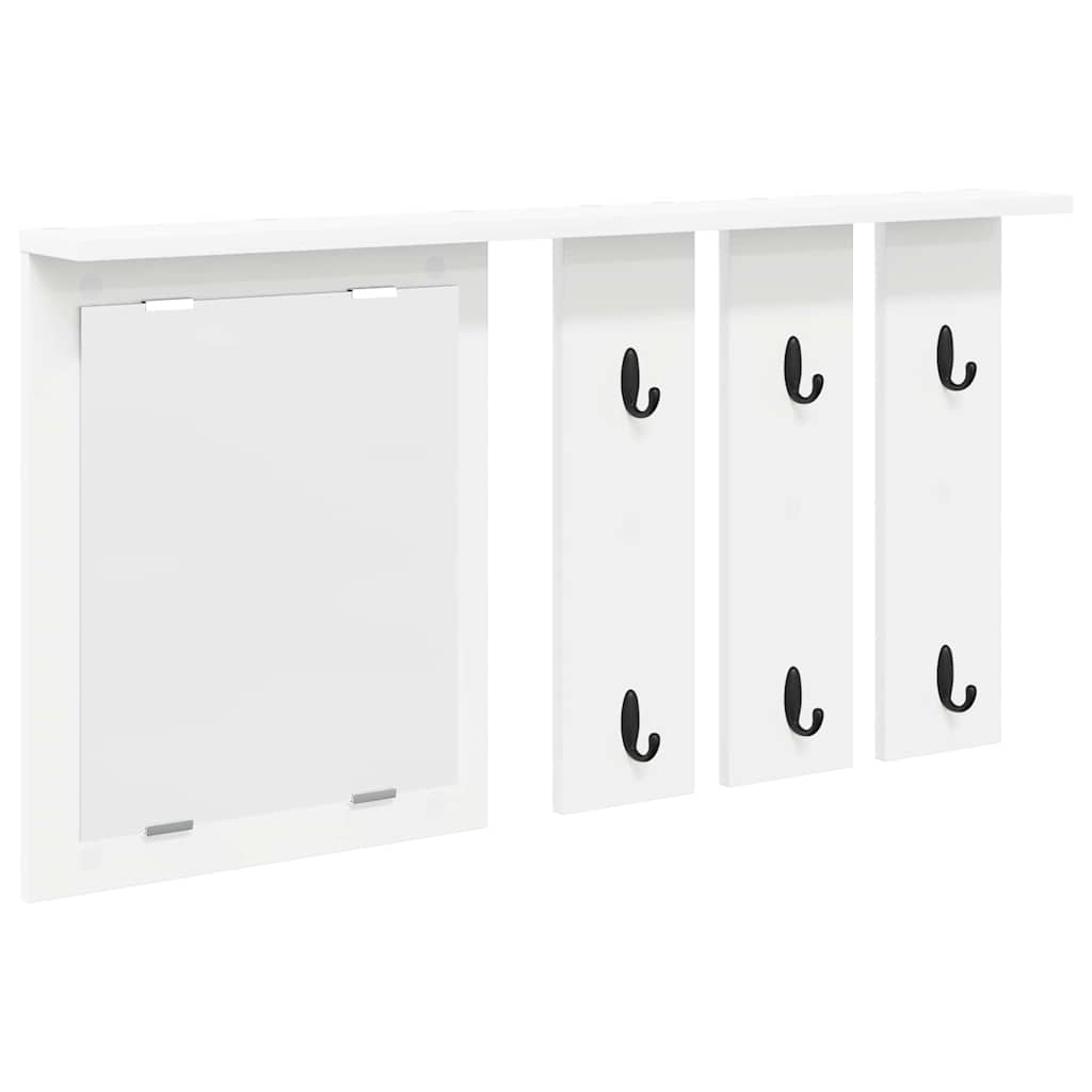 vidaXL Τοίχου Κρεμάστρα Λευκό 85 x 10 x 45 εκ. Επεξεργασμένο ξύλο