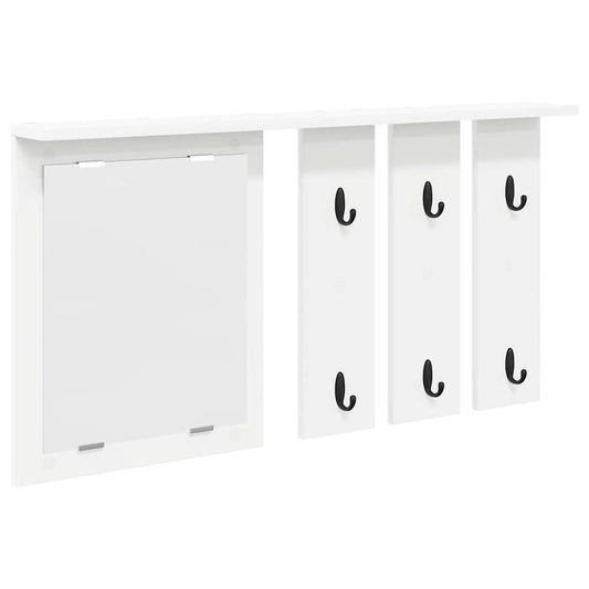 vidaXL Τοίχου Κρεμάστρα Λευκό 85 x 10 x 45 εκ. Επεξεργασμένο ξύλο
