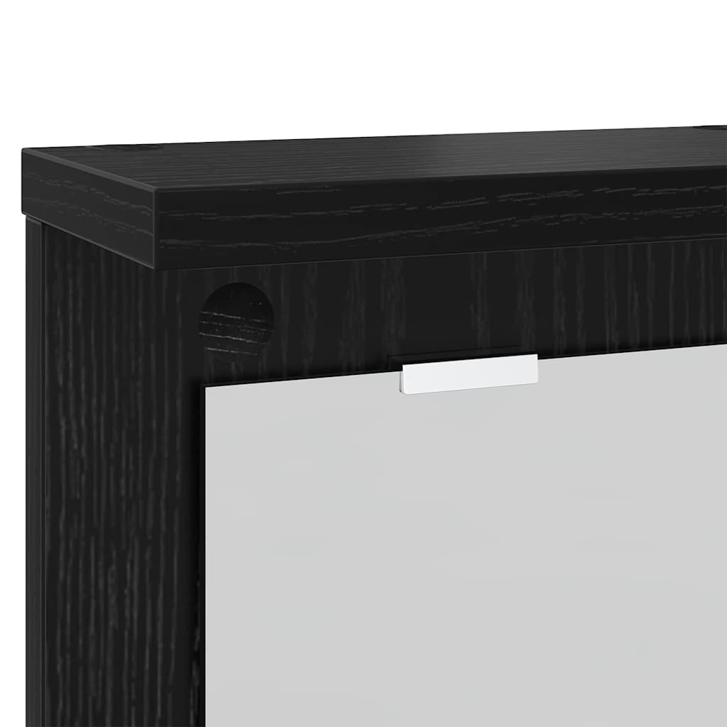 vidaXL Τοίχου Κρεμάστρα Μαύρη δρυς 85 x 10 x 45 εκ. Επεξεργασμένο ξύλο