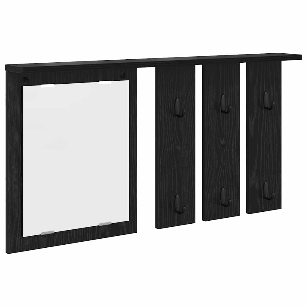 vidaXL Τοίχου Κρεμάστρα Μαύρη δρυς 85 x 10 x 45 εκ. Επεξεργασμένο ξύλο