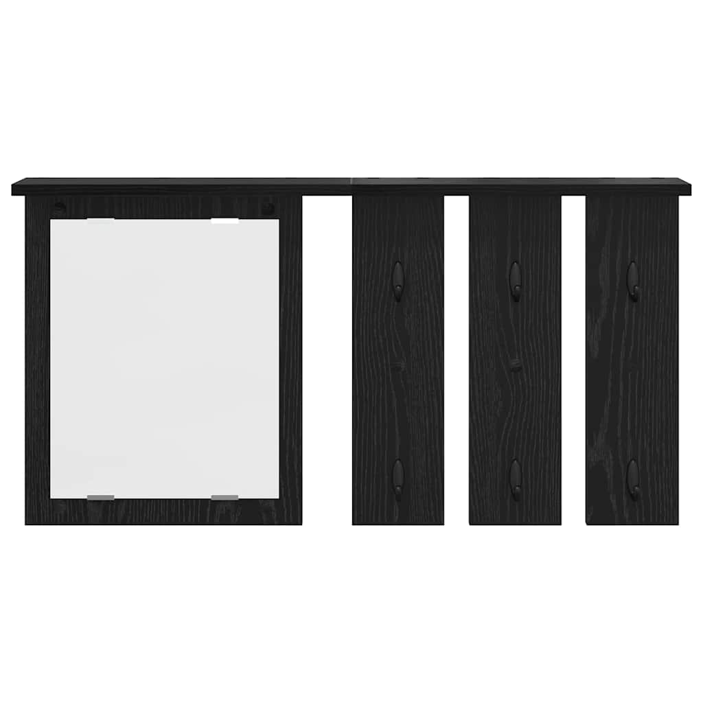 vidaXL Τοίχου Κρεμάστρα Μαύρη δρυς 85 x 10 x 45 εκ. Επεξεργασμένο ξύλο