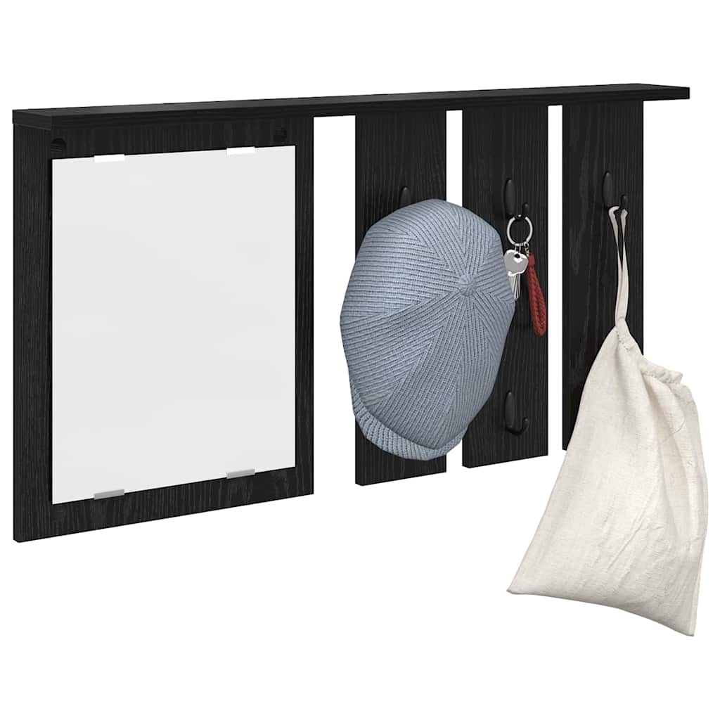 vidaXL Τοίχου Κρεμάστρα Μαύρη δρυς 85 x 10 x 45 εκ. Επεξεργασμένο ξύλο