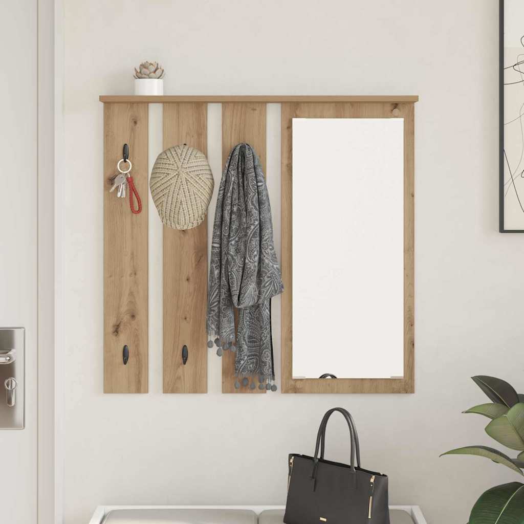 vidaXL Τοίχου Κρεμάστρα Επιτοίχιο artisan δρυς 84 x 10 x 80 εκ.