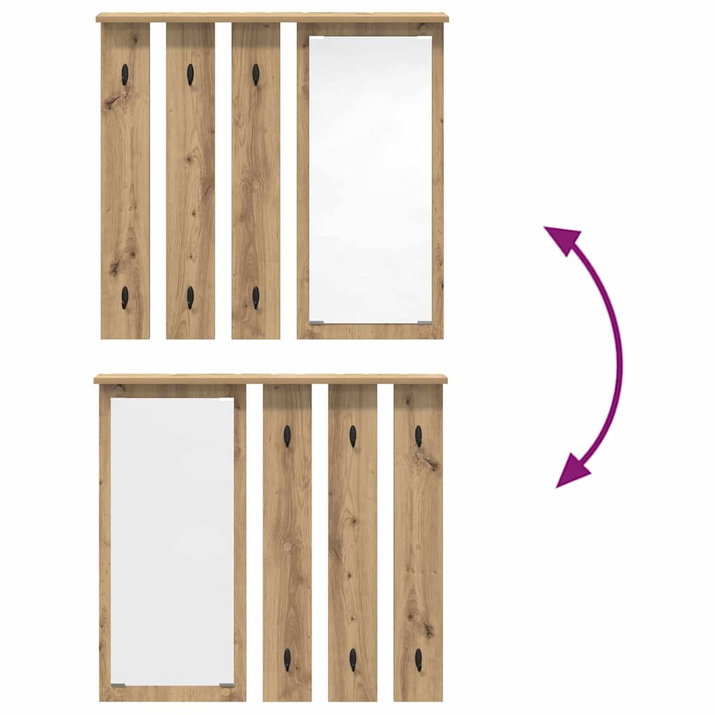 vidaXL Τοίχου Κρεμάστρα Επιτοίχιο artisan δρυς 84 x 10 x 80 εκ.