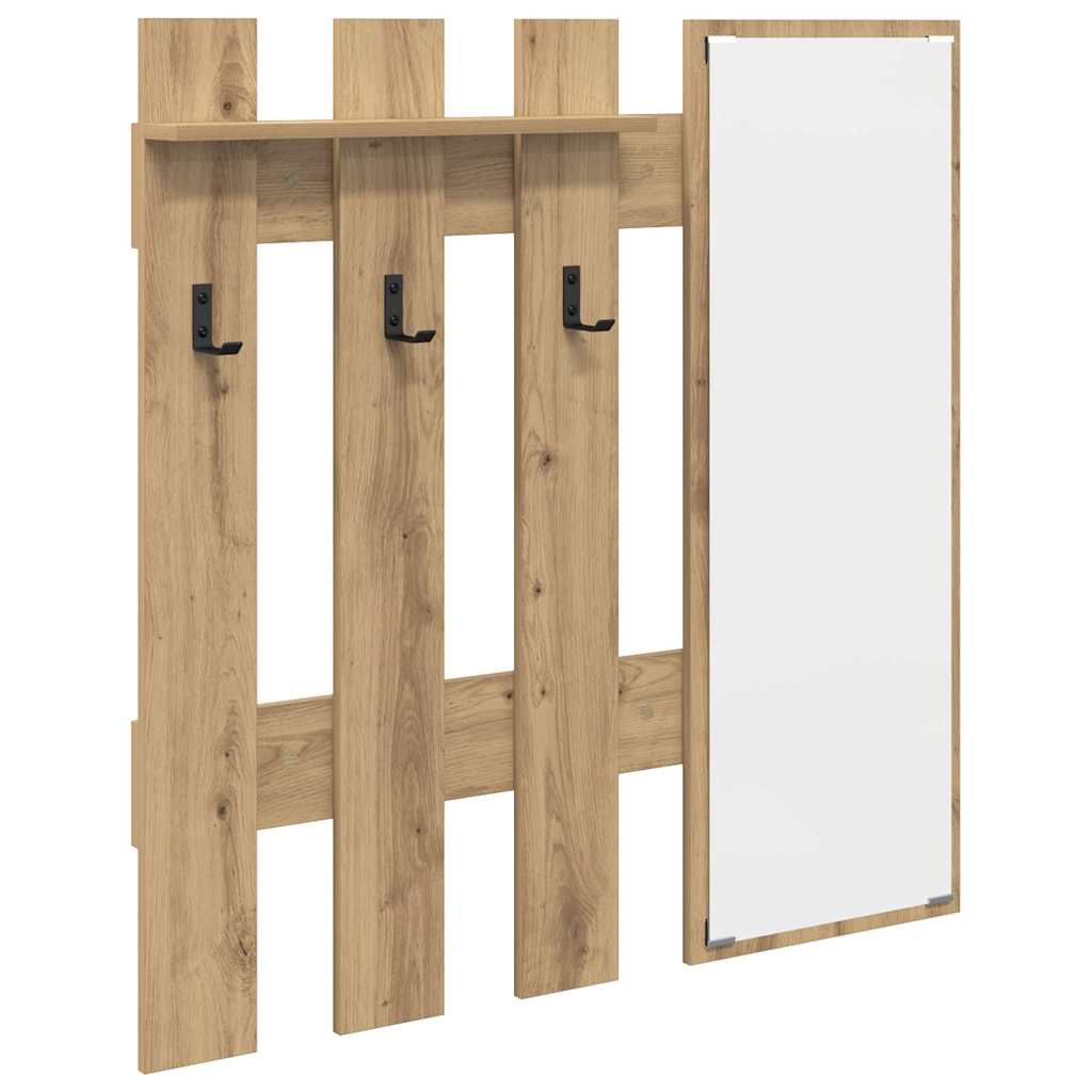 vidaXL Τοίχου Κρεμάστρα Επιτοίχιο Artisan Oak 100 x 10 x 100 εκ.