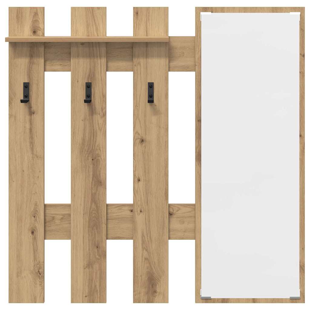 vidaXL Τοίχου Κρεμάστρα Επιτοίχιο Artisan Oak 100 x 10 x 100 εκ.