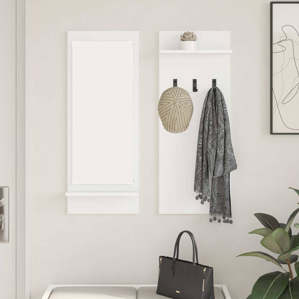 vidaXL Τοίχου Κρεμάστρα Λευκό 70 x 10 x 90 εκ. Επεξεργασμένο ξύλο