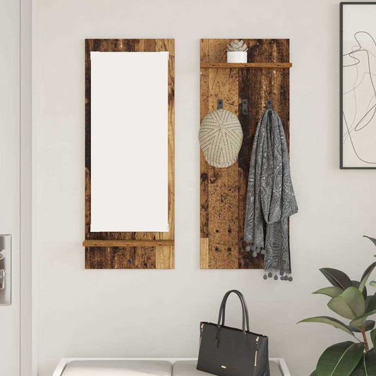 vidaXL Τοίχου Κρεμάστρα Επιτοίχιο Παλιό ξύλο 70 x 10 x 90 εκ.