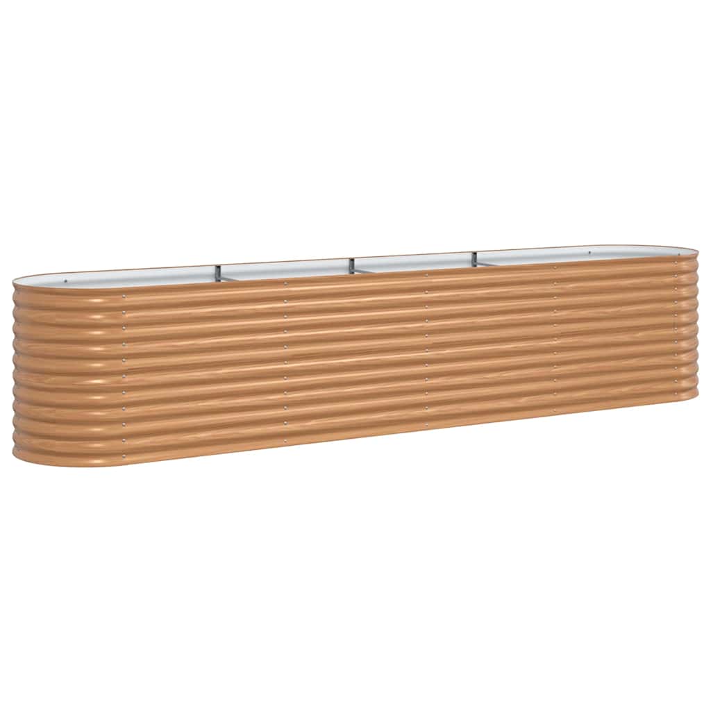 vidaXL Κήπος Ανασηκωμένο Κρεβάτι Επίδραση Ξύλου Γαλβανισμένο ατσάλι