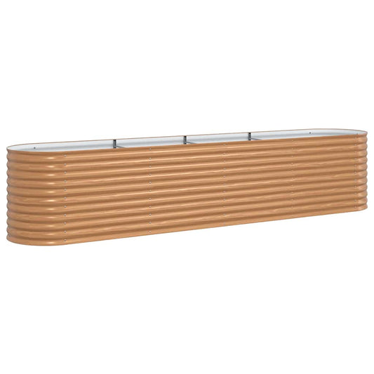 vidaXL Κήπος Ανασηκωμένο Κρεβάτι Επίδραση Ξύλου Γαλβανισμένο ατσάλι