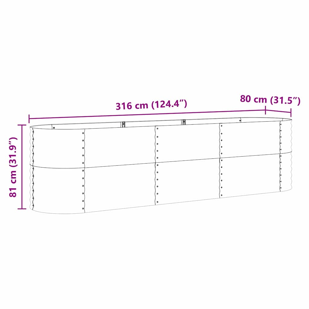 vidaXL Αναπτυσσόμενο Κρεβάτι Γλάστρας Ξύλινη Όψη Μέταλλο 320 X 80 X 81 cm