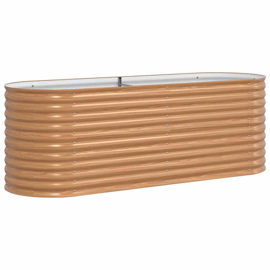 vidaXL Υπερυψωμένη Ζαρντινιέρα Καφέ 240 x 80 x 81 cm Ατσάλι