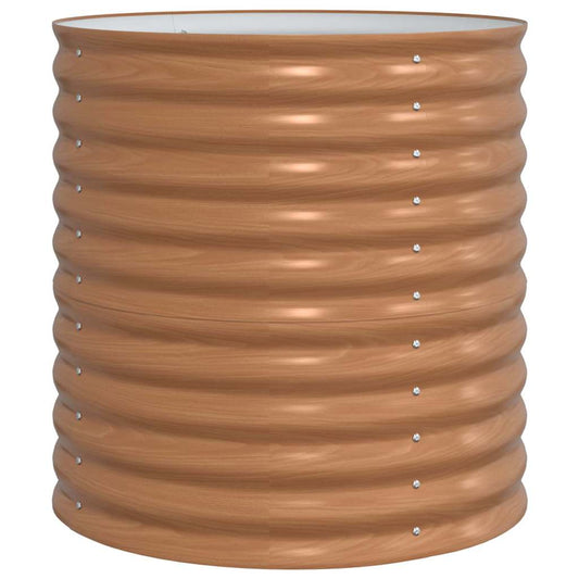 vidaXL Υπερυψωμένη Ζαρντινιέρα Καφέ 80 x 80 x 81 cm Ατσάλι