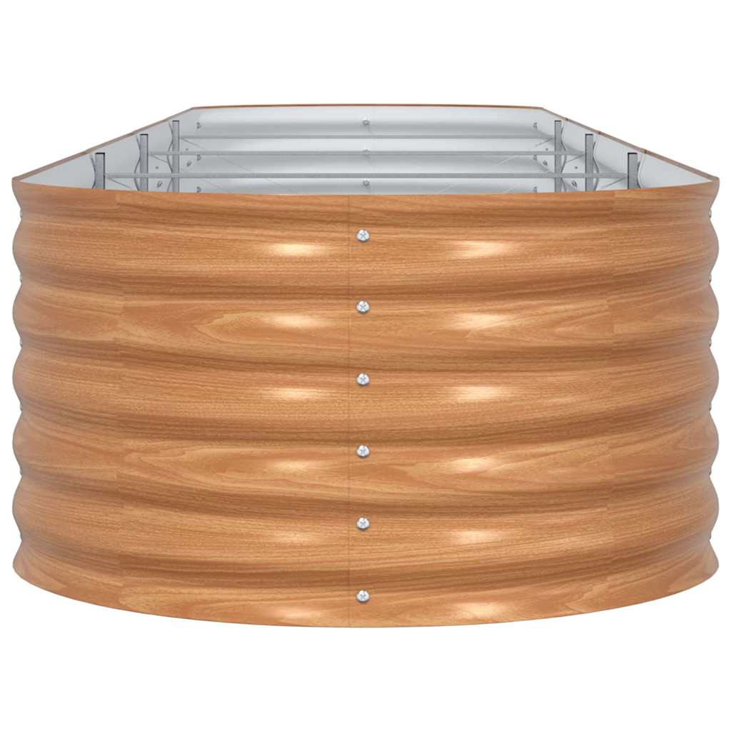 vidaXL Ανυψωμένο Κρεβάτι Κήπου Καφέ με Ξυλένια Εμφάνιση 400x80x44 εκ. Χάλυβα