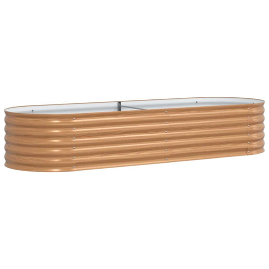 vidaXL Υπερυψωμένη Ζαρντινιέρα Καφέ 240 x 80 x 44 cm Ατσάλι