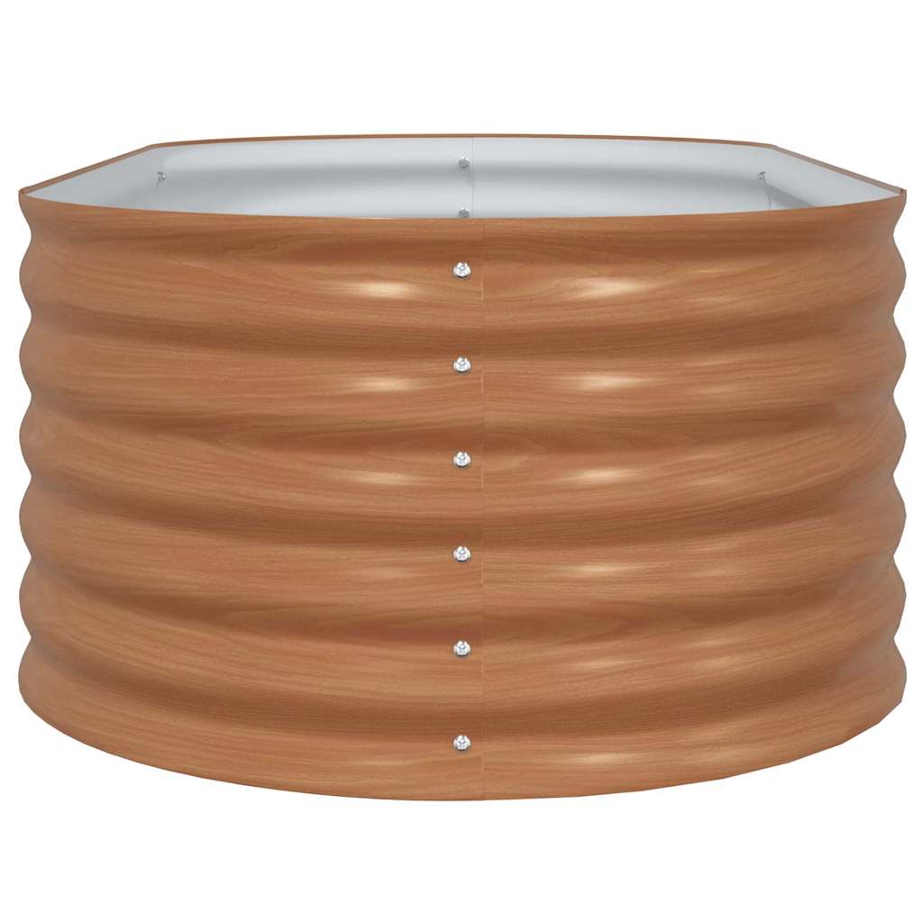 vidaXL Καφέ Ανασηκωμένο Κρεβάτι Κήπου με Μοριά Ξύλου 160x80x44 εκ. Χάλυβα