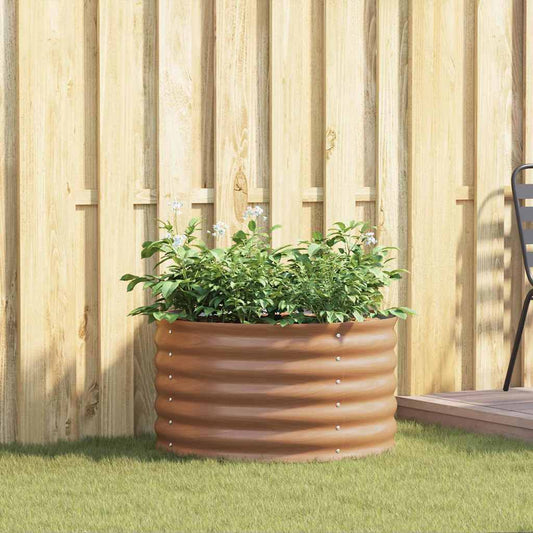 vidaXL Υπερυψωμένη Ζαρντινιέρα Καφέ 80 x 80 x 44 cm Ατσάλι