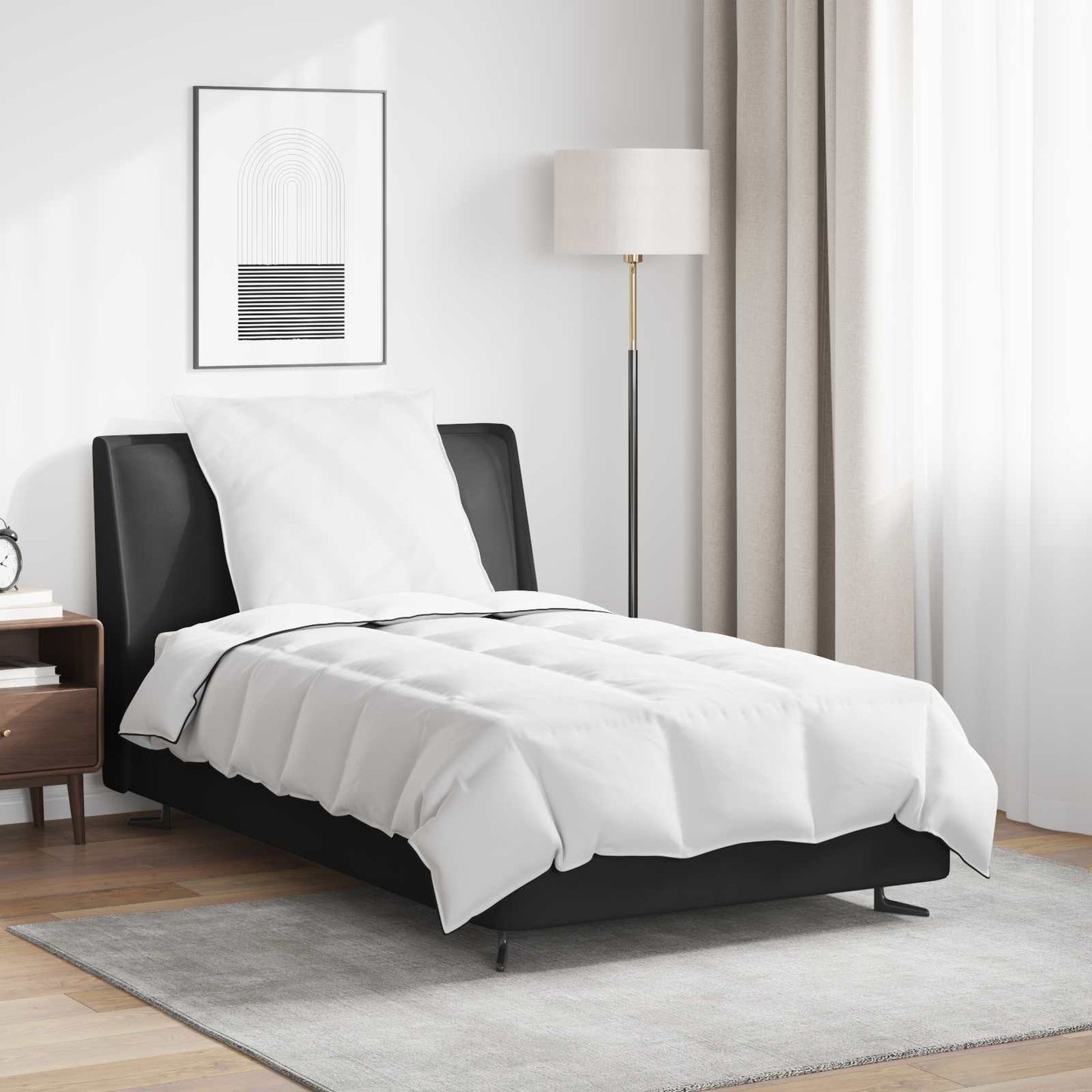 vidaXL Πάπλωμα με μαξιλάρι 2 pcs Λευκό 135 x 200 cm Πούπουλο