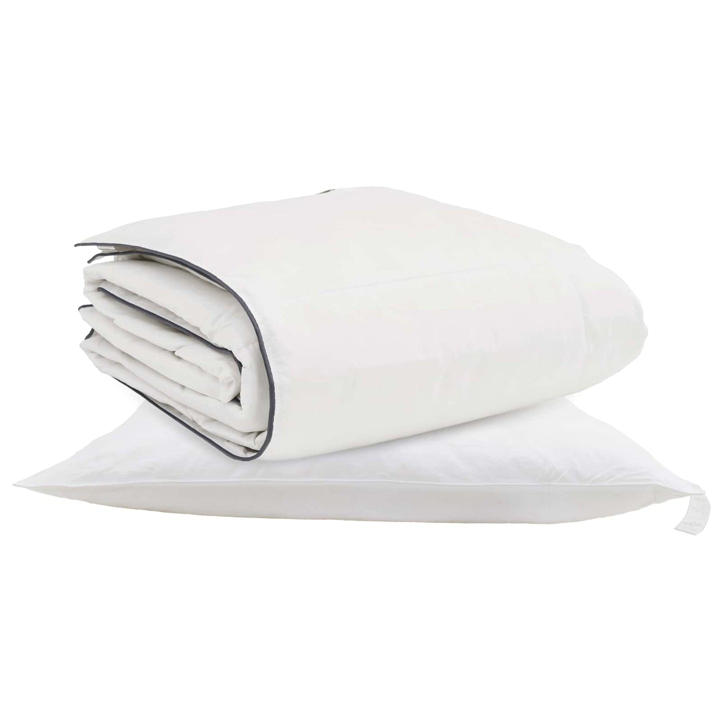 vidaXL Πάπλωμα με μαξιλάρι 2 pcs Λευκό 155 x 220 cm Πούπουλο