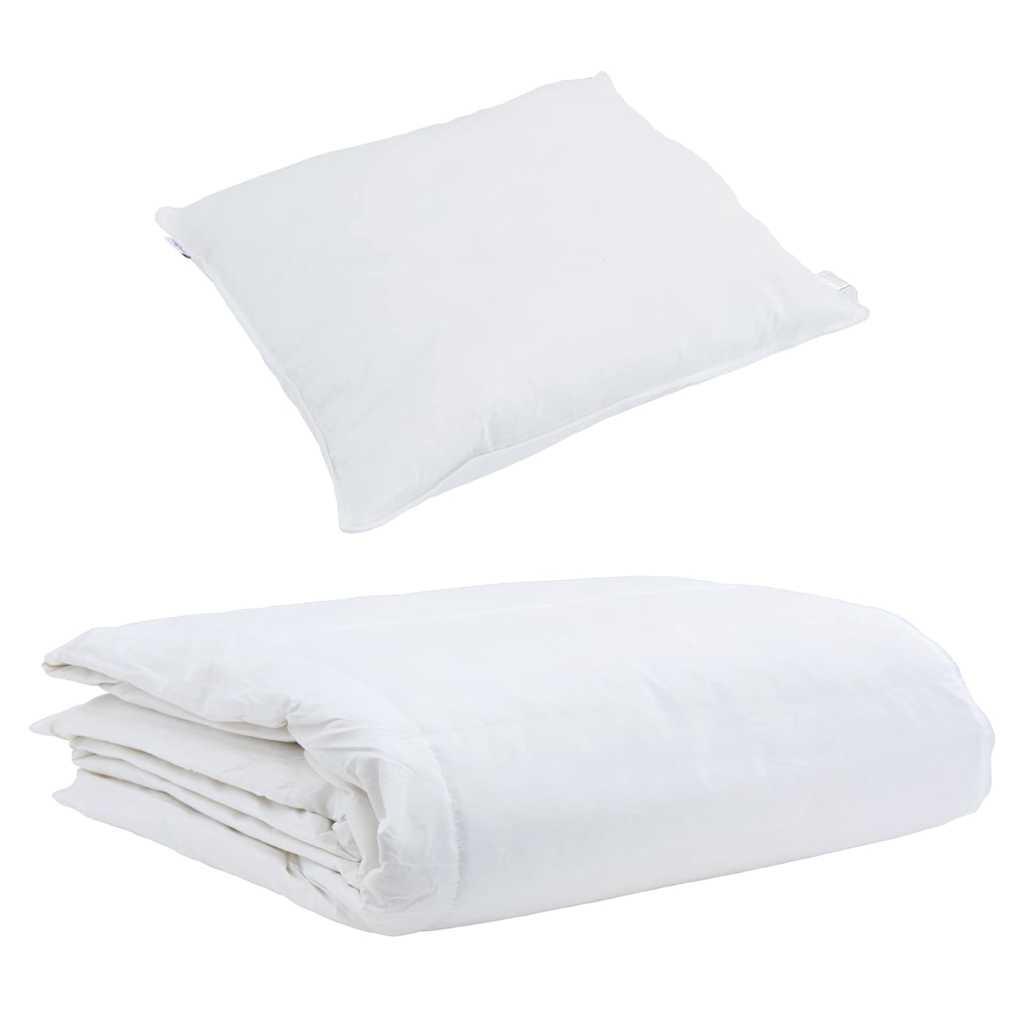 vidaXL Καλοκαιρινό Παπλωματοθήκη με μαξιλάρι 2 pcs Λευκό Φτέρος