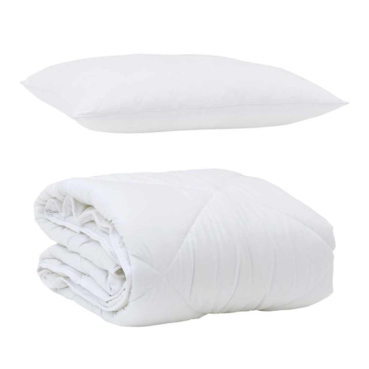 vidaXL Κουβέρτα με Μαξιλάρι με μαξιλάρι 2 pcs Λευκό Μικροΐνες