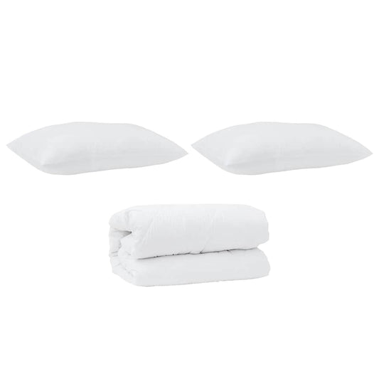 vidaXL Κουβέρτα με Μαξιλάρι με μαξιλάρι 2 pcs Λευκό Μικροΐνες