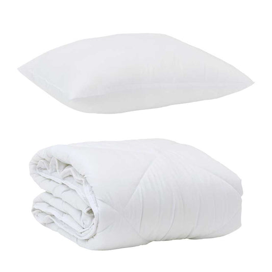 vidaXL Παπλωματοθήκη Ολόκληρης της Σεζόν 2 pcs Λευκό Μικροΐνες