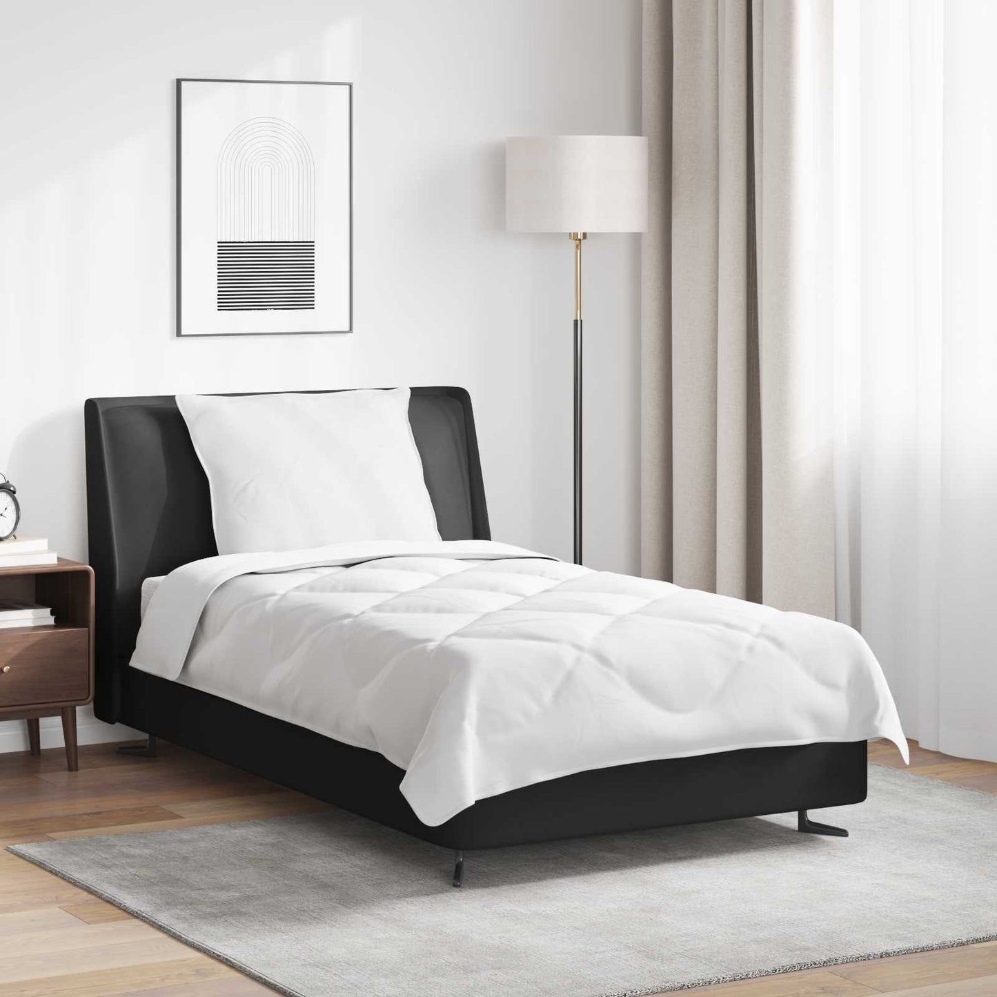 vidaXL Παπλωματοθήκη Ολόκληρης της Σεζόν 2 pcs Λευκό Μικροΐνες