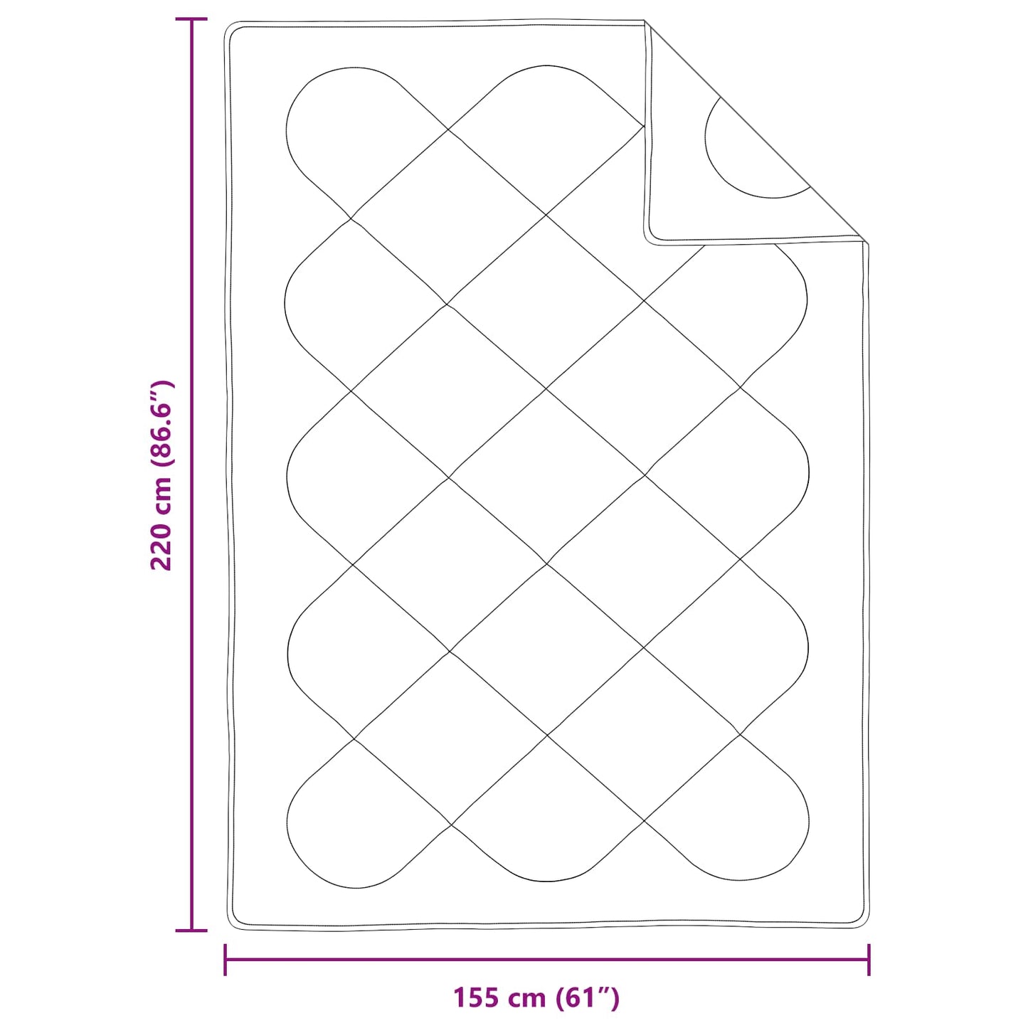 vidaXL Παπλωματοθήκη Ολόκληρης της Σεζόν 2 pcs Λευκό Μικροΐνες