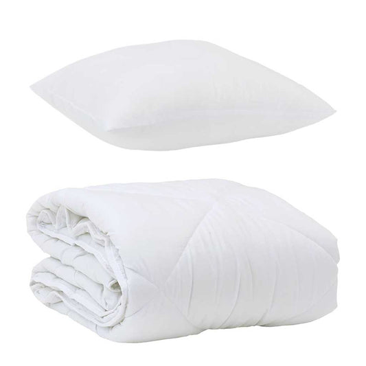 vidaXL Πάπλωμα με μαξιλάρι Λευκό 155 x 220 cm Μικροΐνες