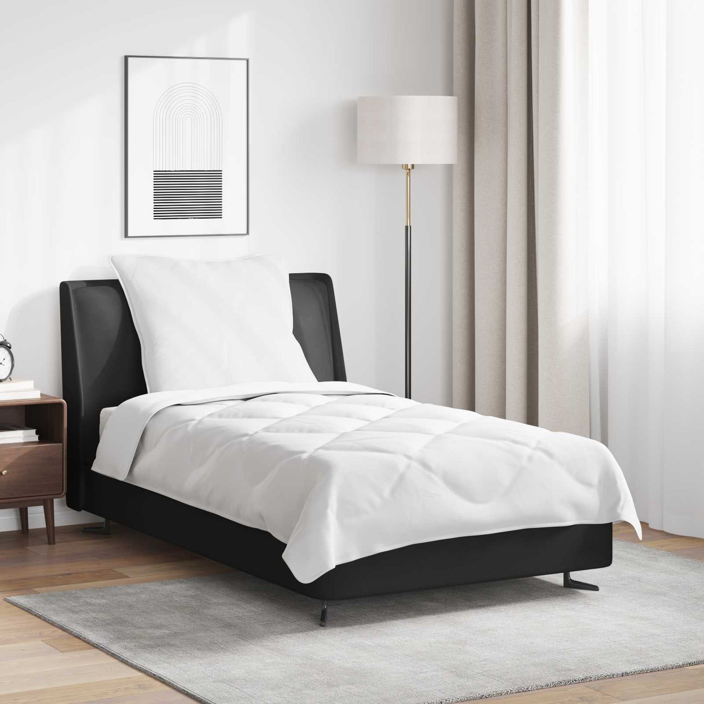 vidaXL Πάπλωμα με μαξιλάρι 2 pcs Λευκό Μικροΐνες