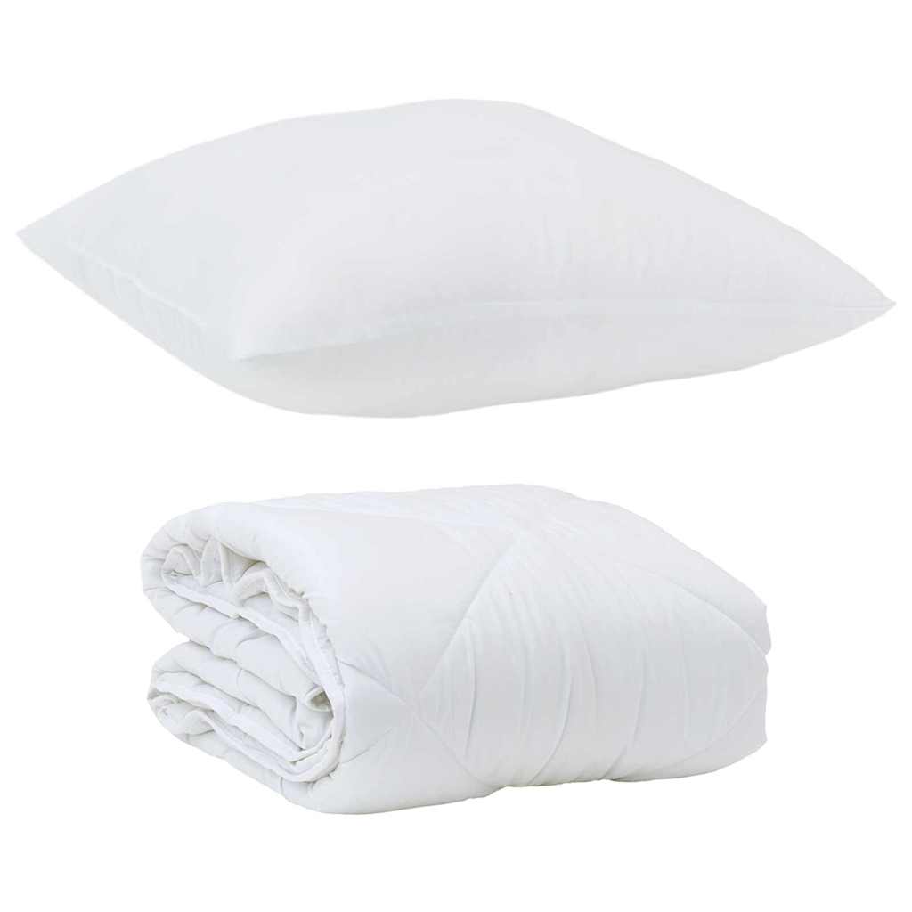 vidaXL Διπλωμένη Κουβέρτα Όλων των Εποχών Λευκό 155 x 220 cm Μικροΐνες