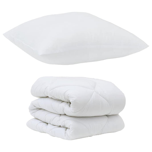 Set Παπλώματος Χειμώνα με μαξιλάρι 2 pcs Λευκό 135 x 200 cm Μικροΐνες