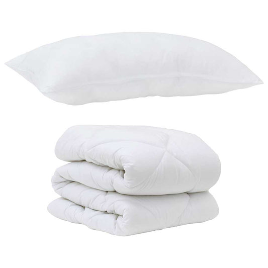 Set Παπλώματος Χειμώνα με μαξιλάρι 2 pcs Λευκό 155 x 220 cm Μικροΐνες