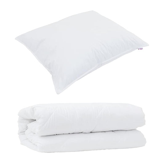 vidaXL Σετ Παπλωμάτων με μαξιλάρι 2 pcs Λευκό Μικροΐνες