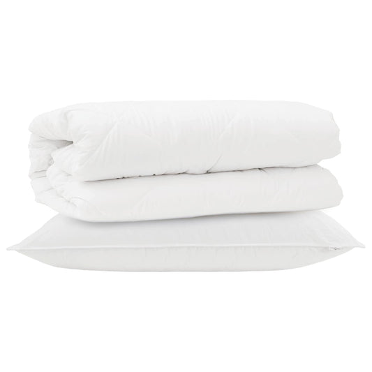 vidaXL Σετ Παπλωμάτων με μαξιλάρι 2 pcs Λευκό Μικροΐνες