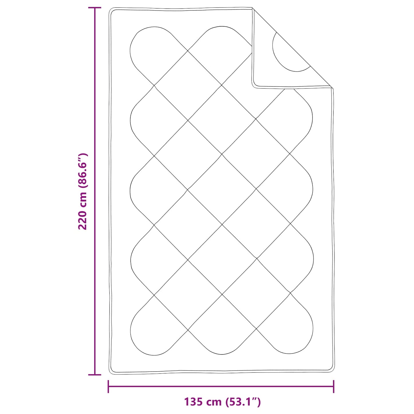 vidaXL Πάπλωμα με μαξιλάρι 2 pcs Λευκό 135 x 220 εκ. Μικροΐνες