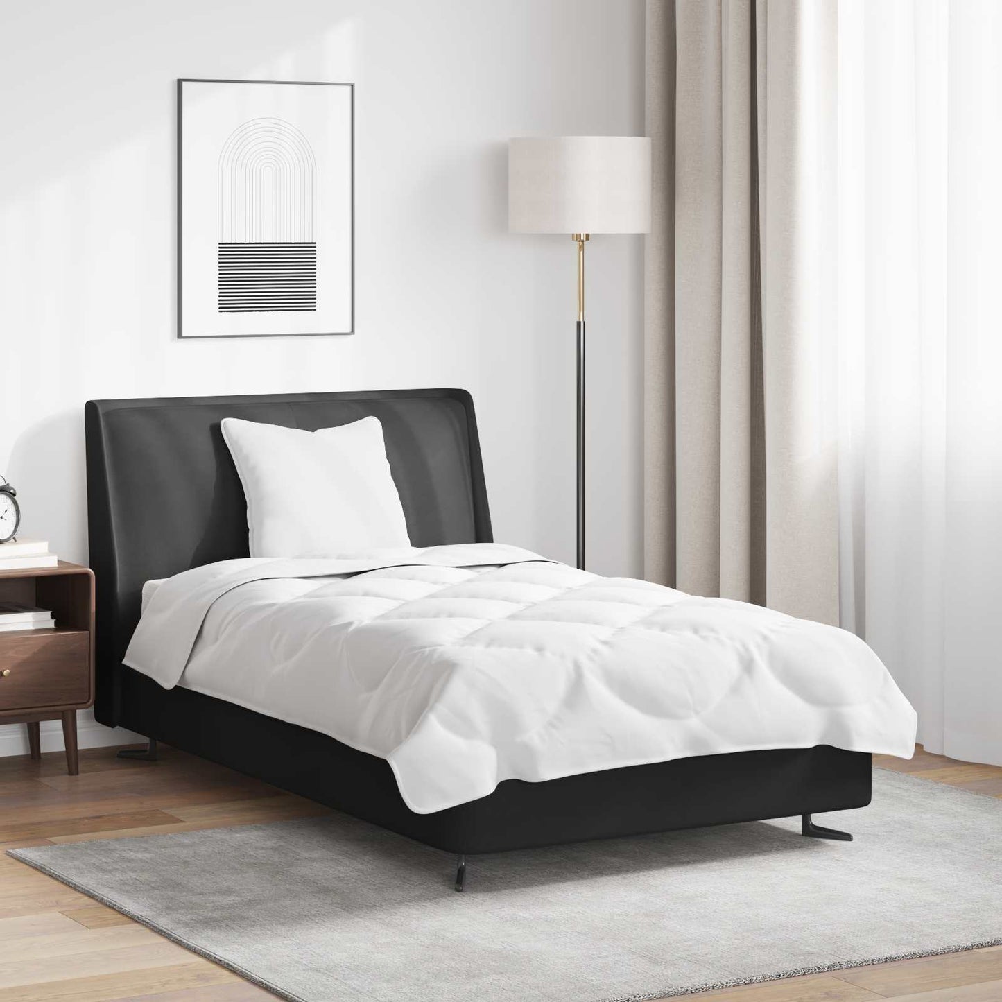 vidaXL Πάπλωμα με μαξιλάρι 2 pcs Λευκό 135 x 220 εκ. Μικροΐνες