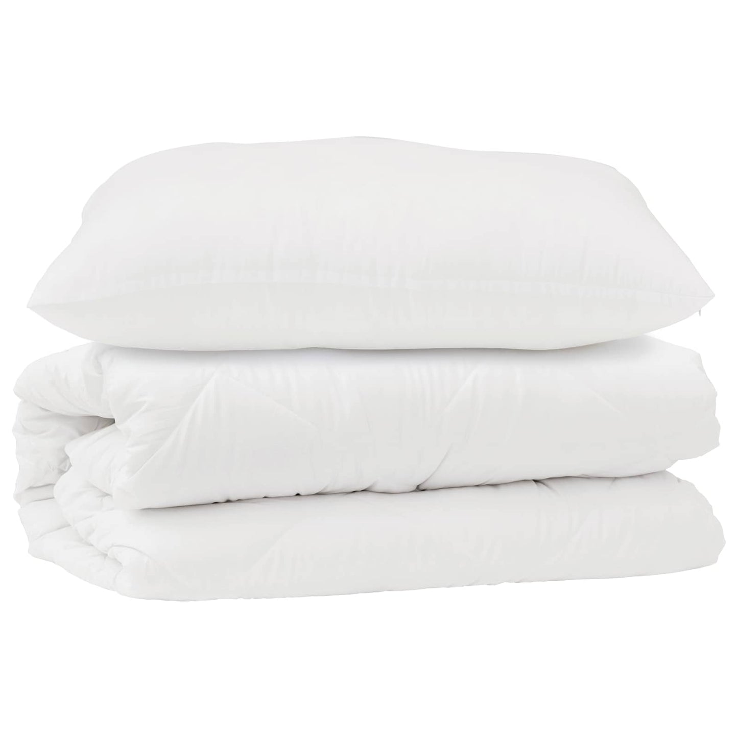 vidaXL Πάπλωμα με μαξιλάρι 2 pcs Λευκό 140 x 220 cm Μικροΐνες