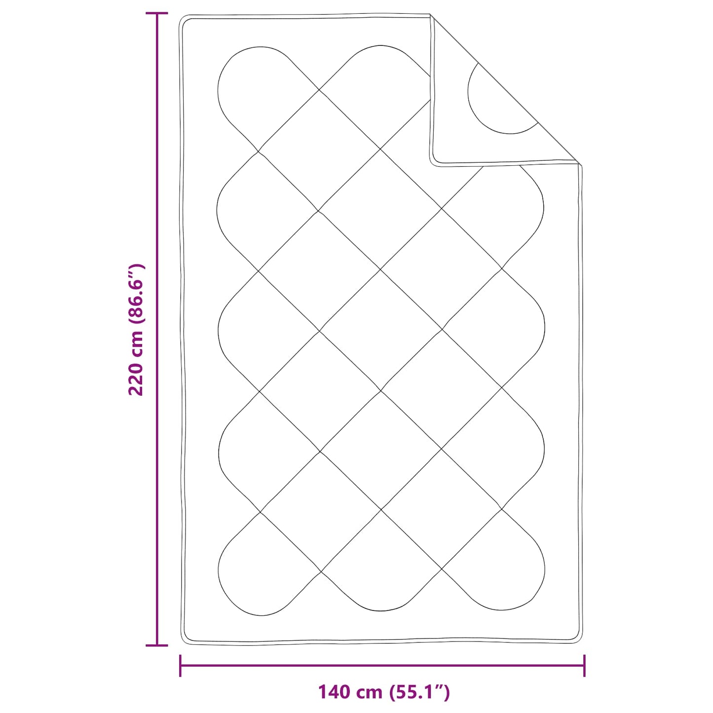 vidaXL Πάπλωμα με μαξιλάρι 2 pcs Λευκό 140 x 220 cm Μικροΐνες