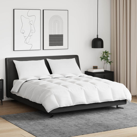 vidaXL Χειμερινό Παπλωματοθήκη με μαξιλάρι 3 pcs Λευκό Φτέρος