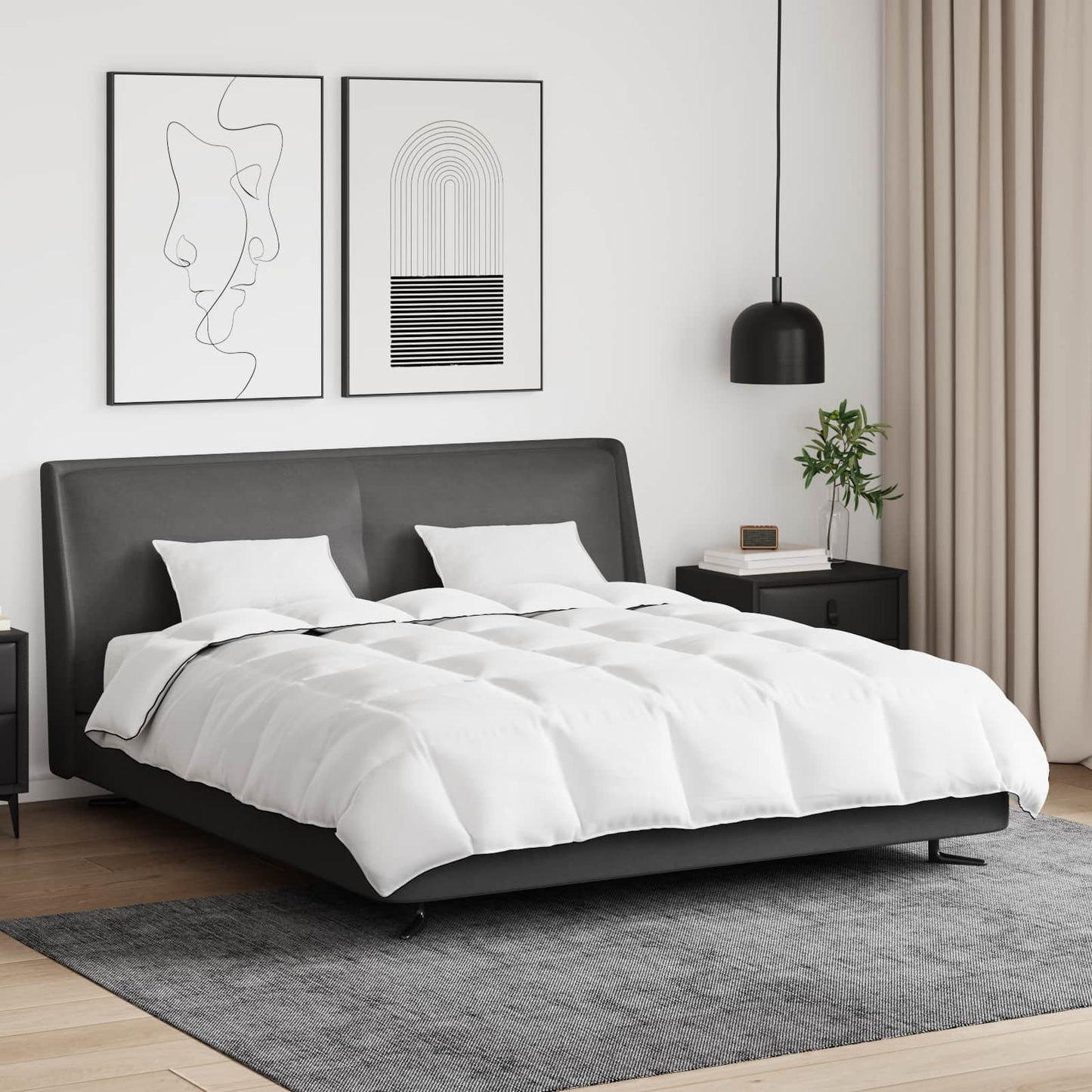 vidaXL Χειμερινό Παπλωματοθήκη με μαξιλάρι 3 pcs Λευκό Φτέρος