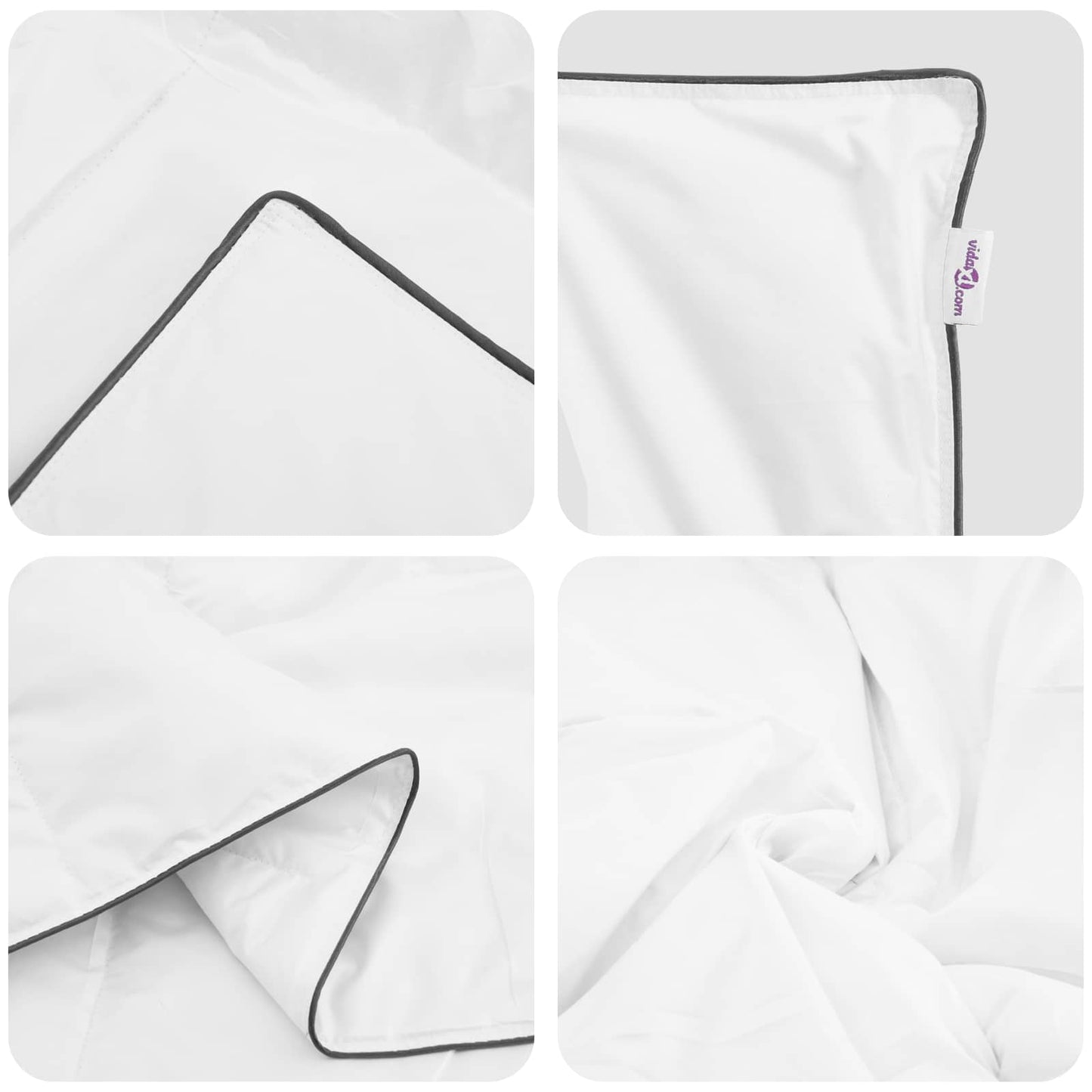 vidaXL Χειμερινό Παπλωματοθήκη με μαξιλάρι 3 pcs Λευκό Φτέρος