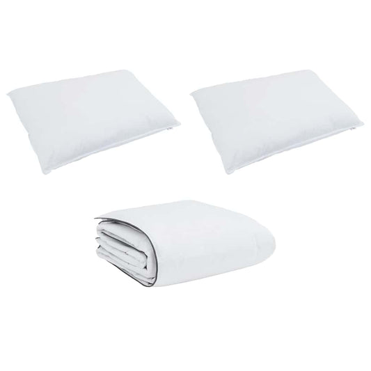 vidaXL Σετ Παπλωμάτων με μαξιλάρι 3 pcs Λευκό Μικροΐνες και Βαμβάκι