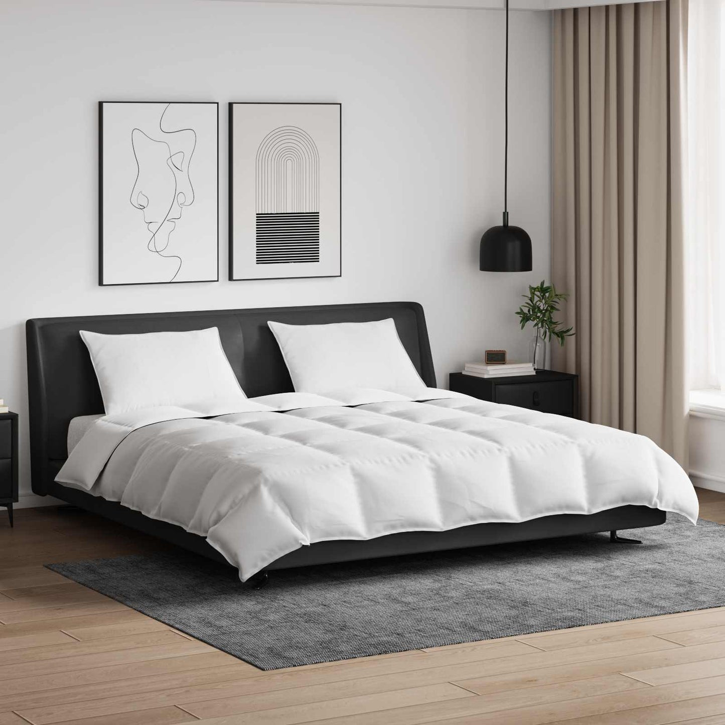 vidaXL Σετ Παπλωμάτων με μαξιλάρι 3 pcs Λευκό Φτέρος