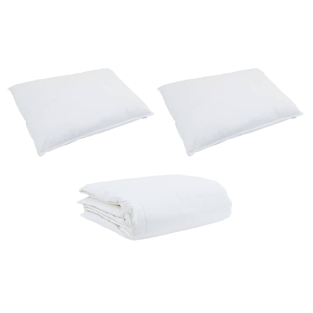 vidaXL Σετ Παπλωμάτων με μαξιλάρι 3 pcs Λευκό Βαμβάκι